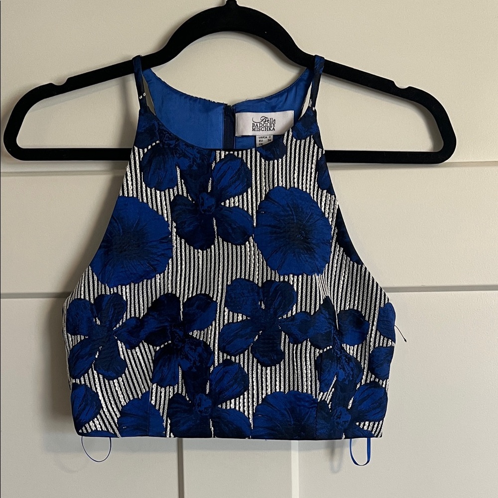 Blue Floral Women's Top Badgley Mischka